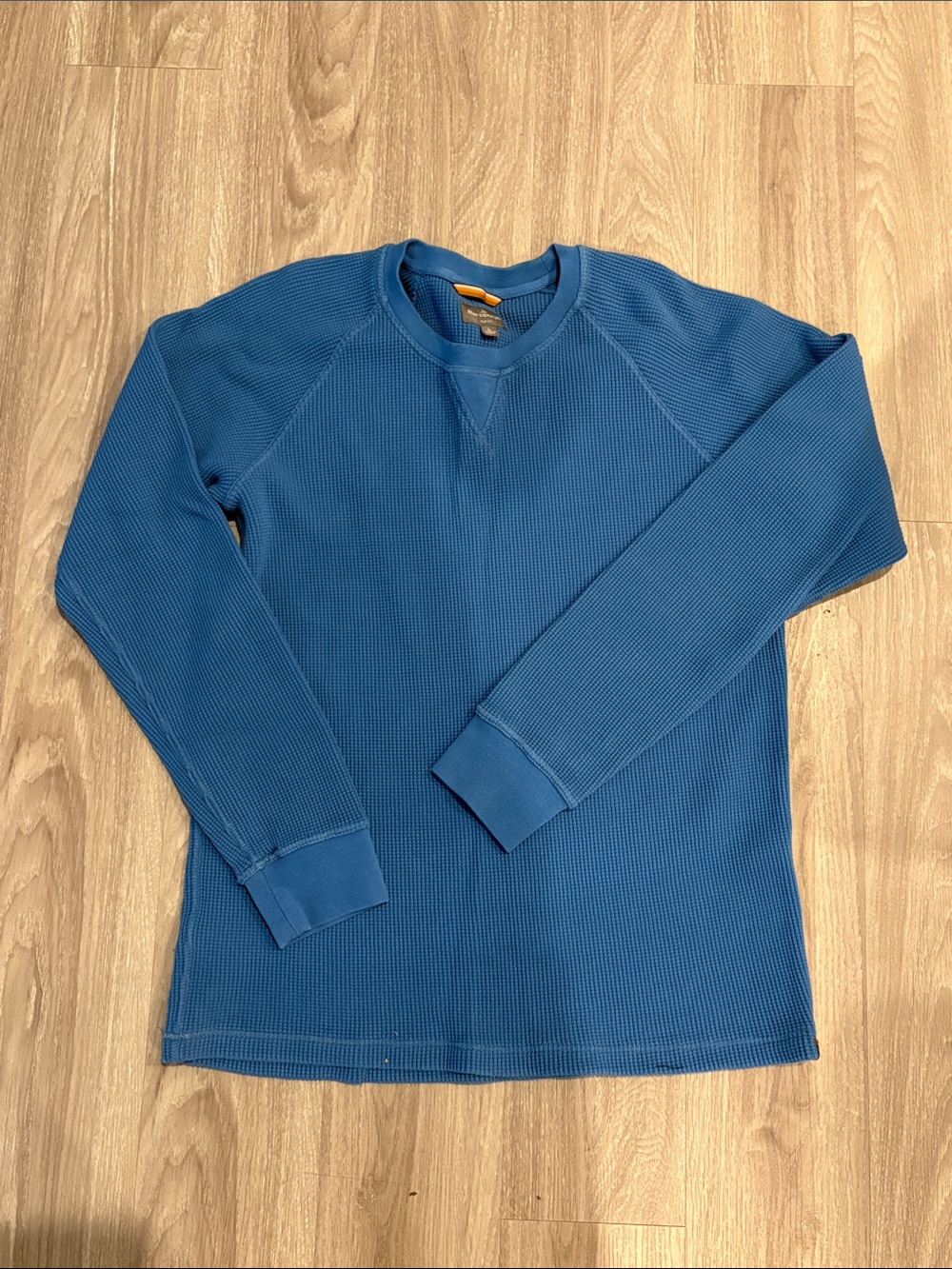 LL Bean Signature Men’s Blue Waffle-Knit Crewneck Sweater